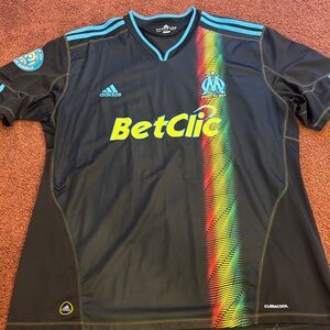 Adidas Olympique de Marseille Soccer  Jersey with Vibrant Stripe - France